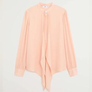 Mango Flowy Shirt With Jewel Pearl Button New